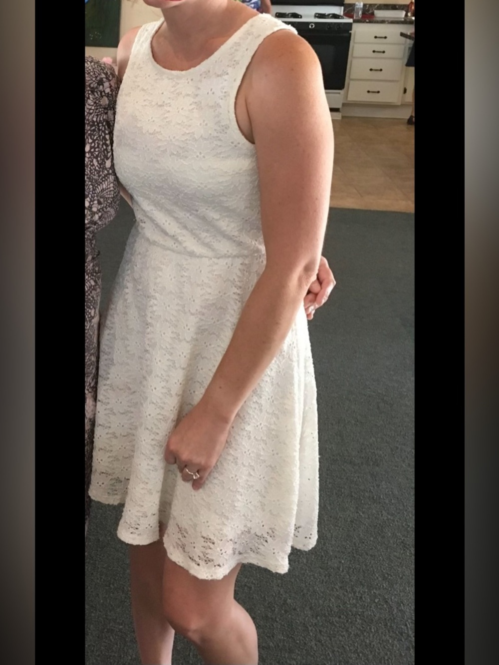 dee elle Ivory Lace Overlay Dress Size Small